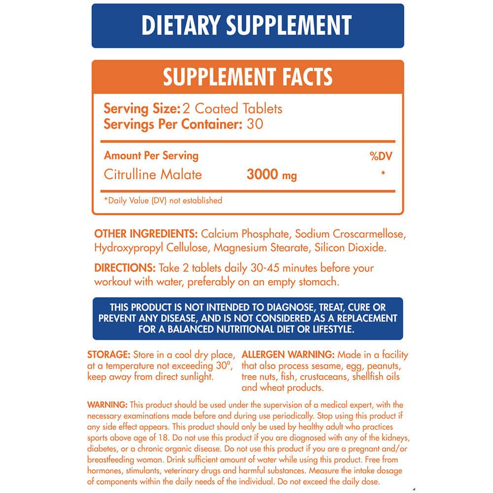 ماكس ماصل سترولين ماليت 60 قرص Max Muscle Citrulline Malate 3000