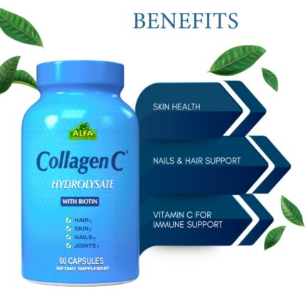 الفا فيتامين كولاجين سي 60 كبسولة Alfa Vitamins Collagenc Hydrolysate Biotin