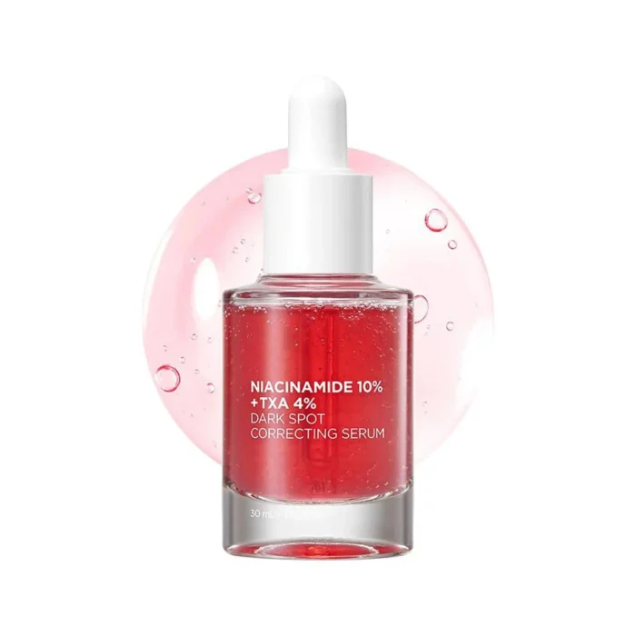 انوا نياسيناميد -anua niacinamide 10 + txa 4 serum a pink bottle with a white label