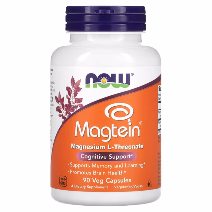 ناو ماغتِين ماغنيسيوم 90 كبسولة نباتية Now Magtein Magnesium L Threonate ناو ماغتِين ماغنيسيوم 90 كبسولة نباتية Now Magtein Magnesium L Threonate
