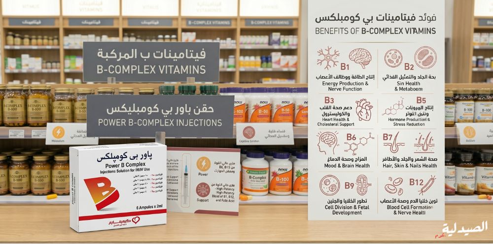 فيتامين بي كومبلكس-حقن باور بي كومبليكس