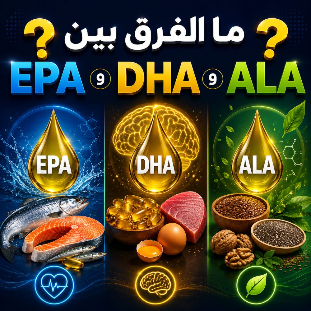 ما الفرق بين EPA وDHA وALA؟