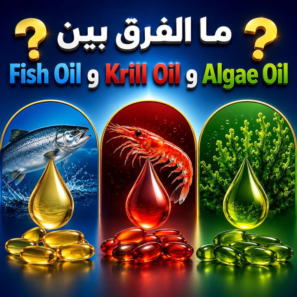 ما الفرق بين Fish Oil Krill Oil Algae Oil